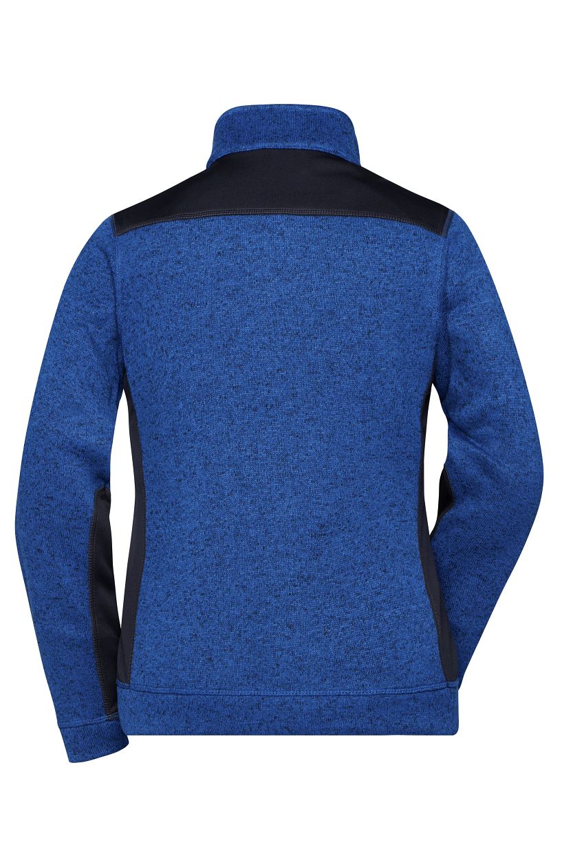 Ladies' Knitted Workwear Fleece Jacket - STRONG - "JN861" in Royal-Melange/Navy, Größe 4XL - Daiber