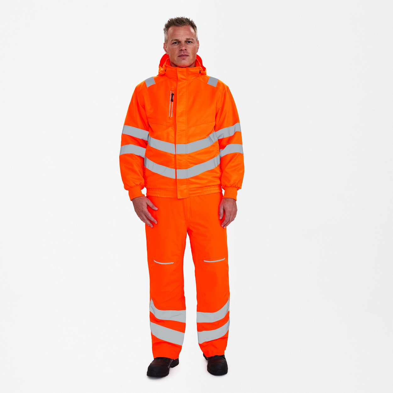 Safety Pilotjacke in Hi-vis Orange, Größe XS