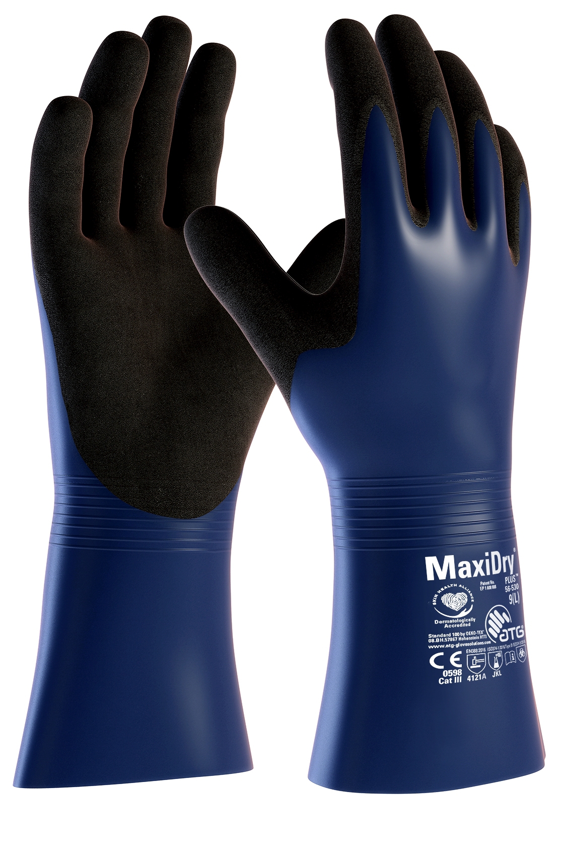 MaxiDry® Plus™ Chemikalienschutz-Handschuhe (56-530) in Blau, Größe 11
