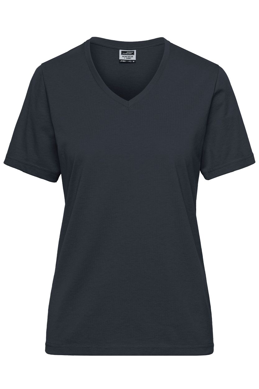 Ladies' ORGANIC Workwear T-Shirt OCS Blended "JN1807" in Carbon, Größe 4XL - Daiber