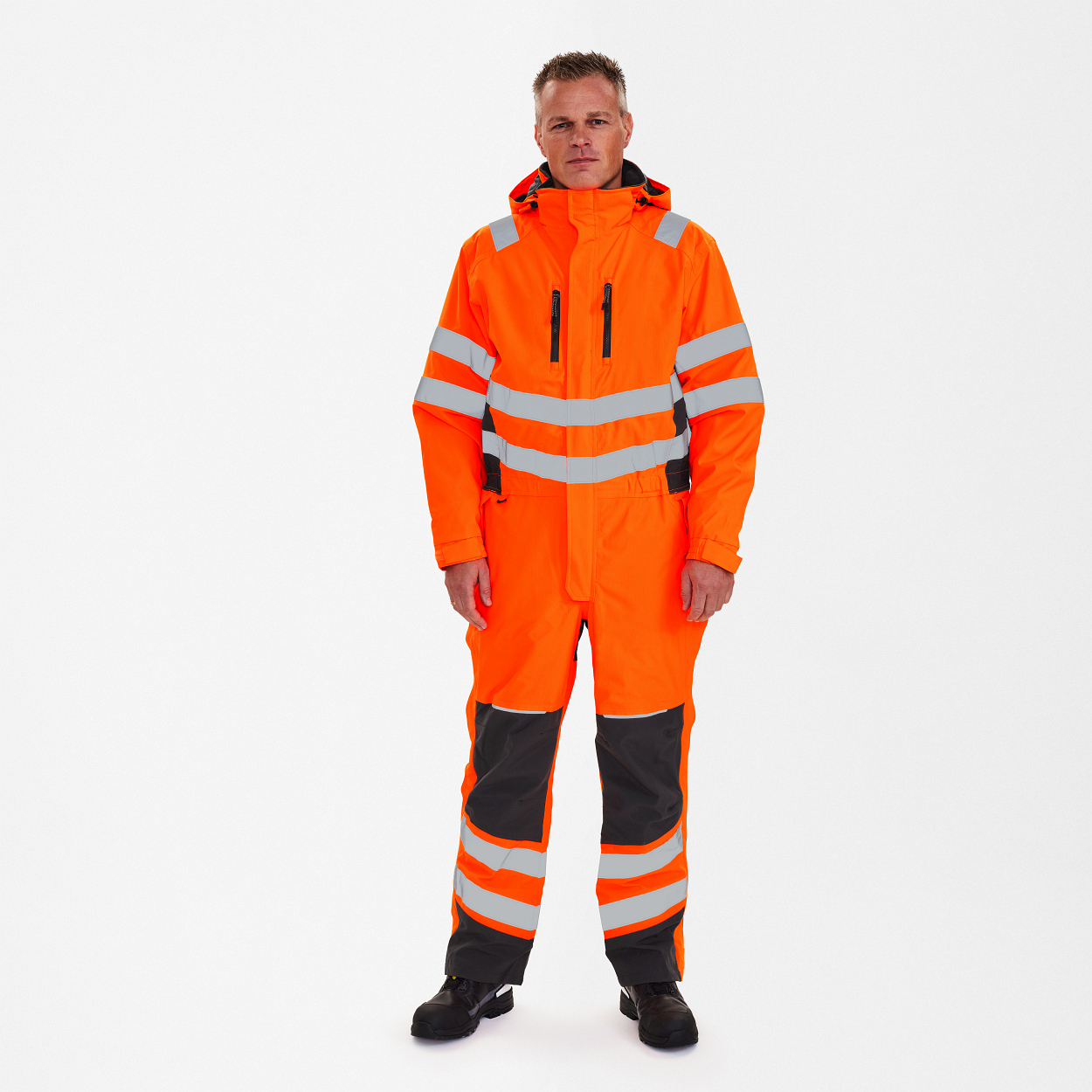 ENGEL Safety Winteroverall in Orange/Anthrazit Grau, Größe XS