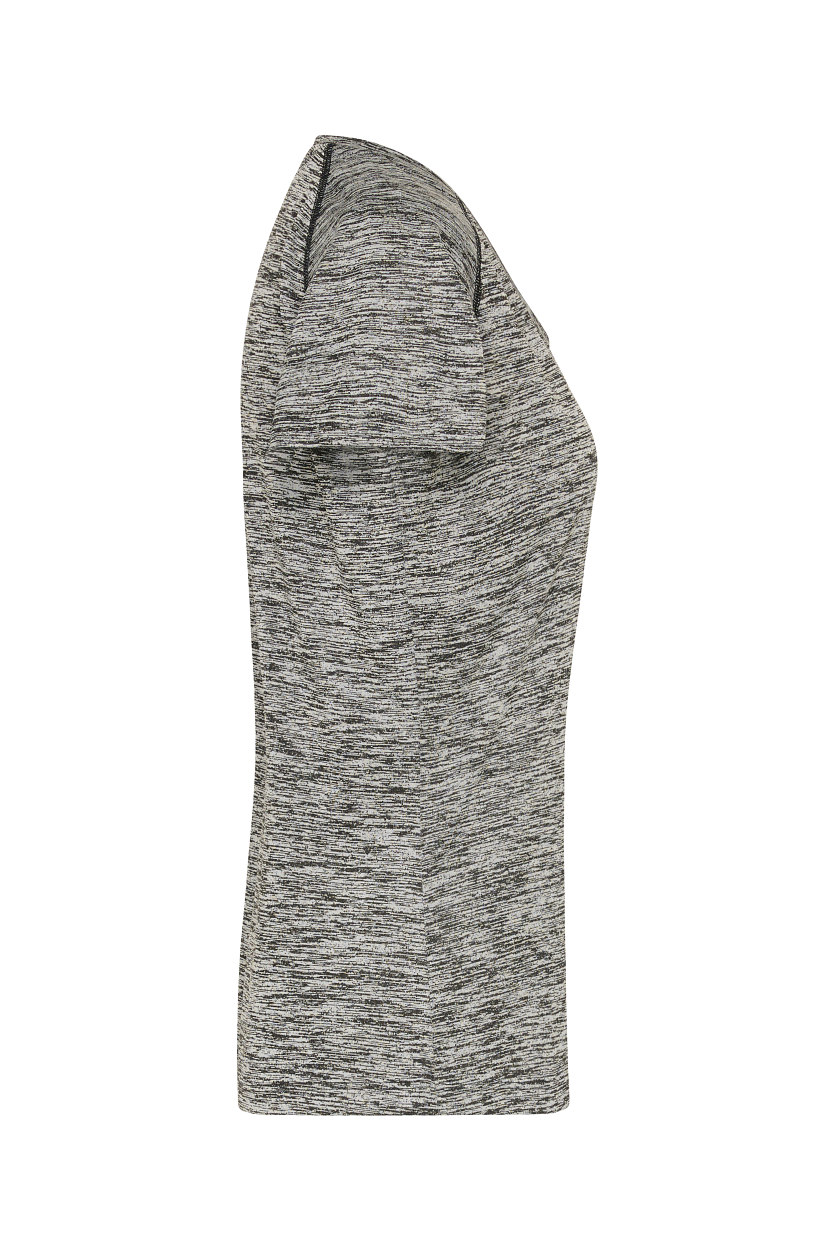 Ladies' Sports T-Shirt "JN495" in Black-Melange/Black, Größe 2XL - Daiber