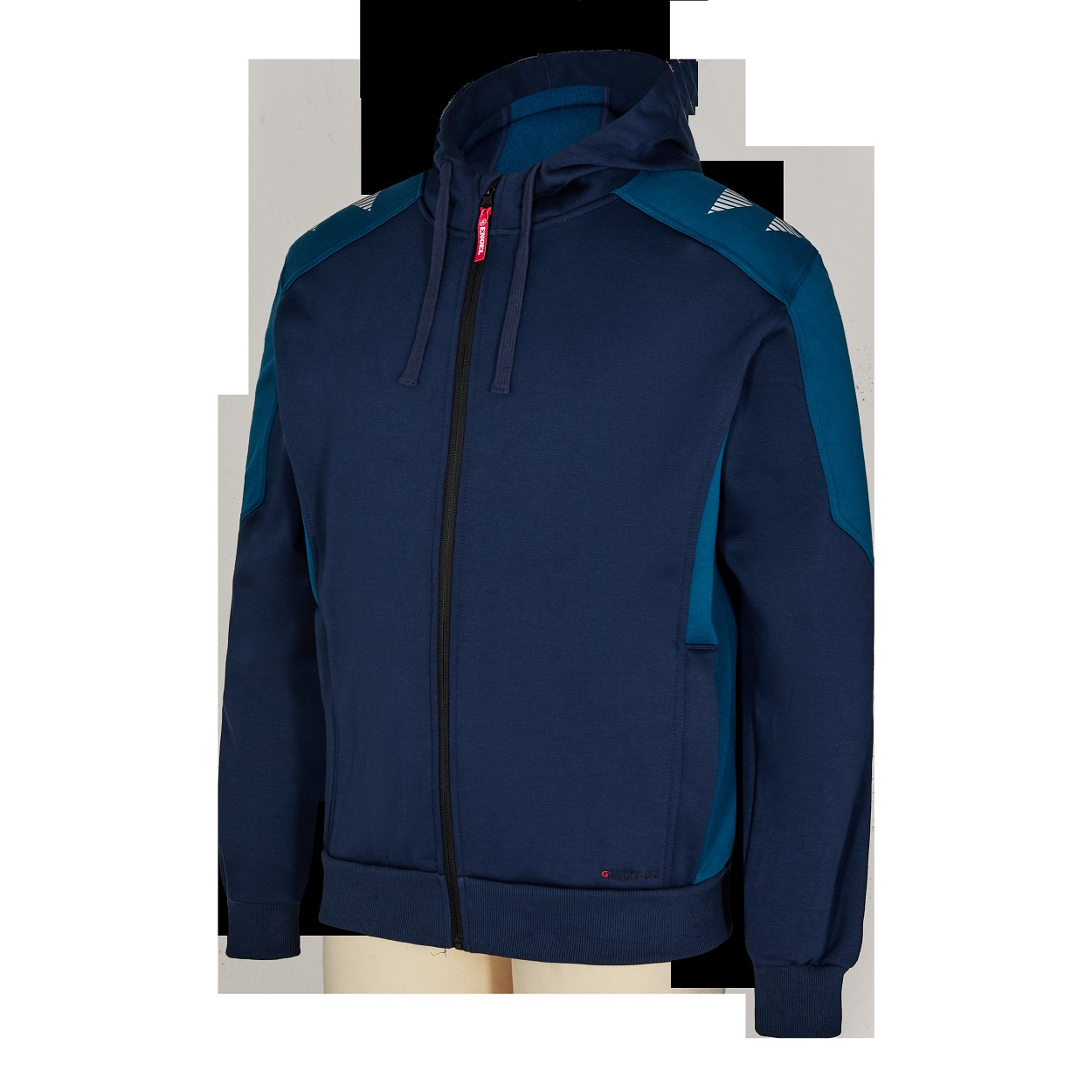ENGEL Galaxy Sweatcardigan mit Kapuze in Blue Ink/Dark Petrol, Größe 2XL
