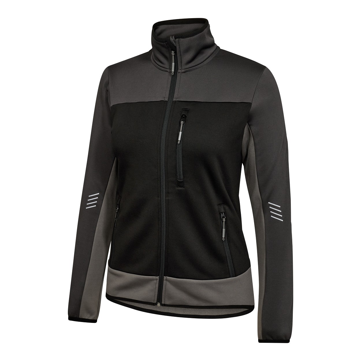 ENGEL Entire Damen Midlayer-Cardigan in Schwarz/Anthrazit Grau, Größe XS