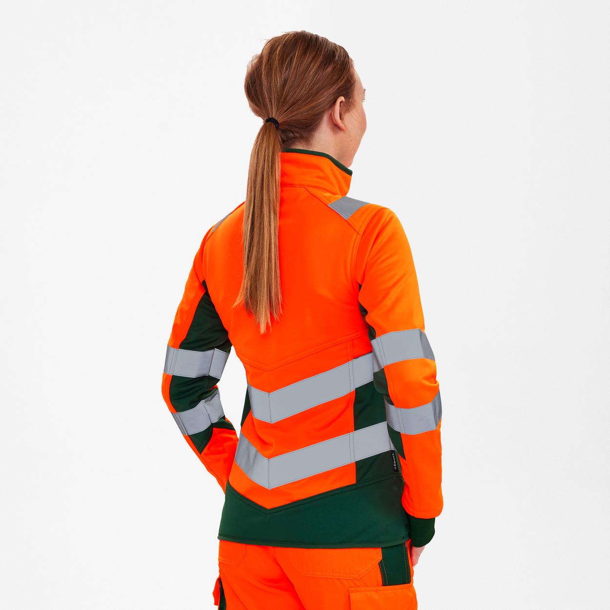 ENGEL Safety Damen Softshelljacke in Orange/Grün, Größe XS