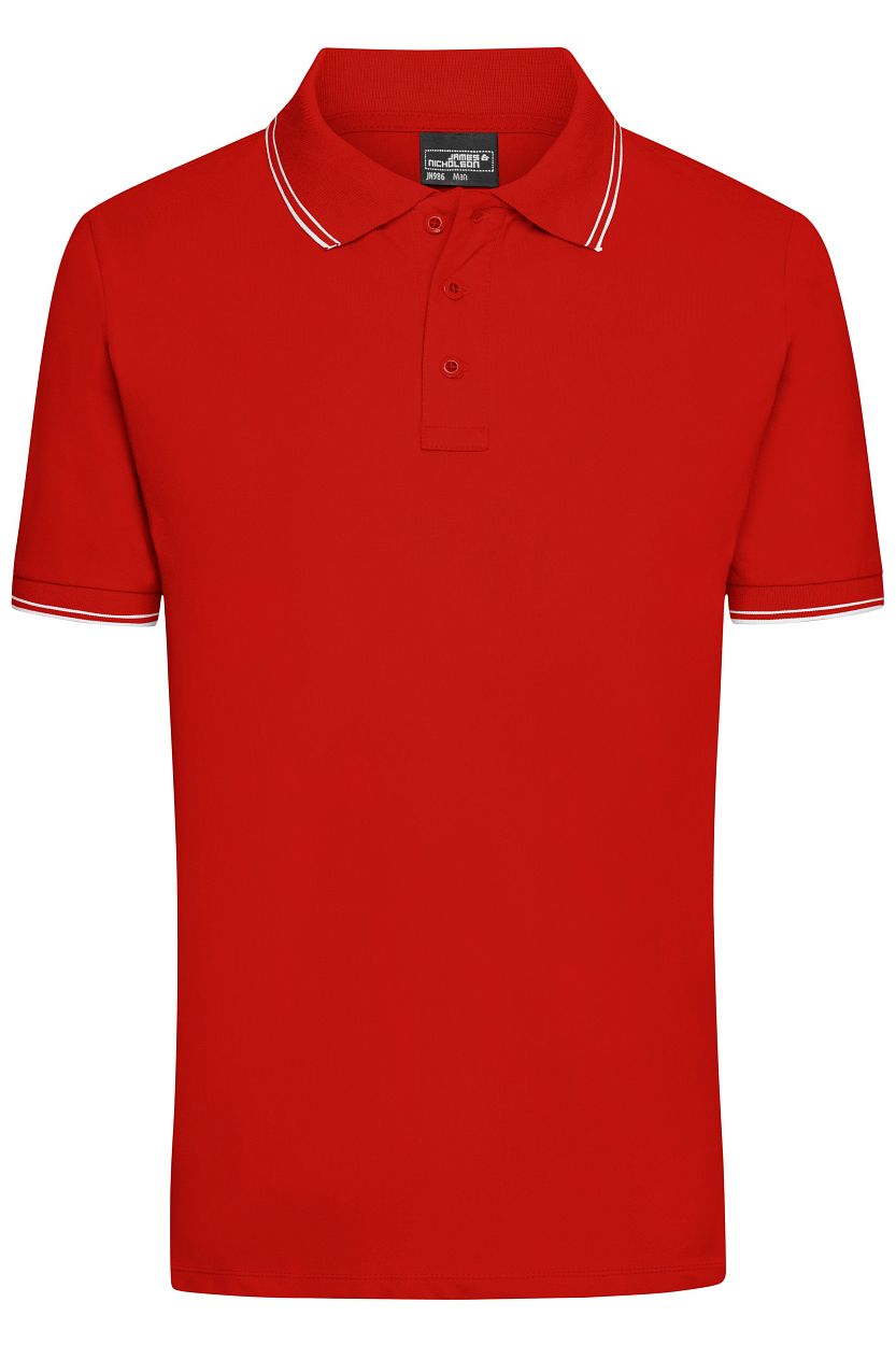 Men's Polo "JN986" in Tomato/White, Größe 3XL - Daiber