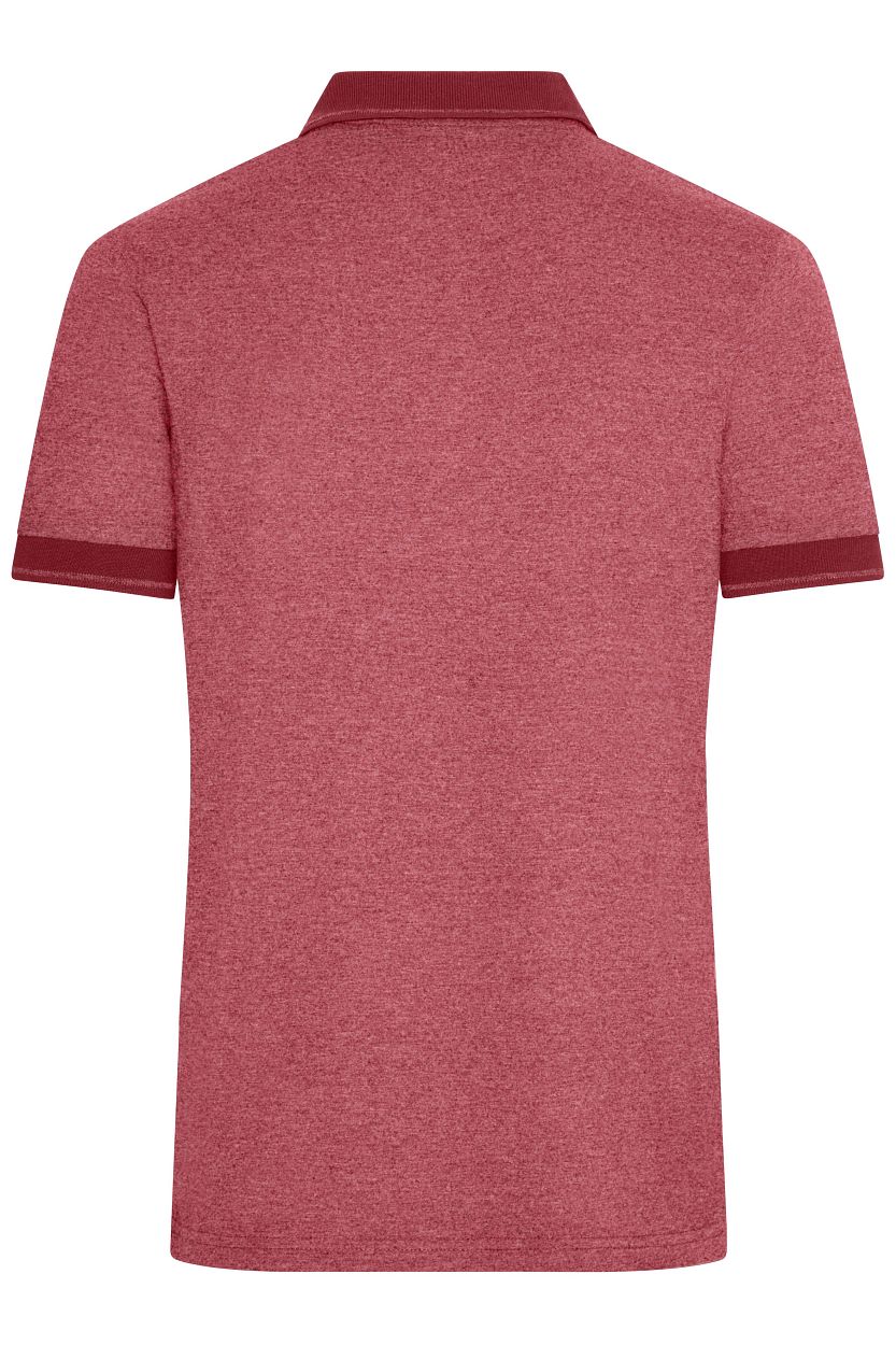 Men's Heather Polo "JN706" in Wine-Melange/Wine, Größe 3XL - Daiber