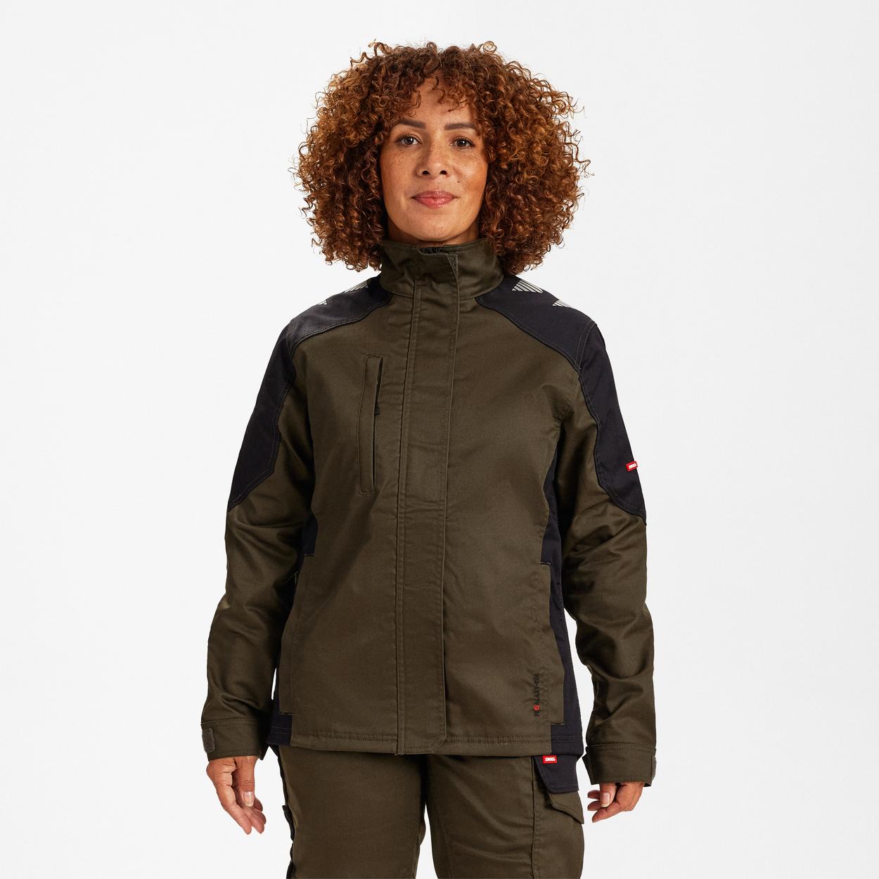 ENGEL Galaxy Damen Arbeitsjacke mit 2-Wege-Stretch in Forest Green/Schwarz, Größe XS