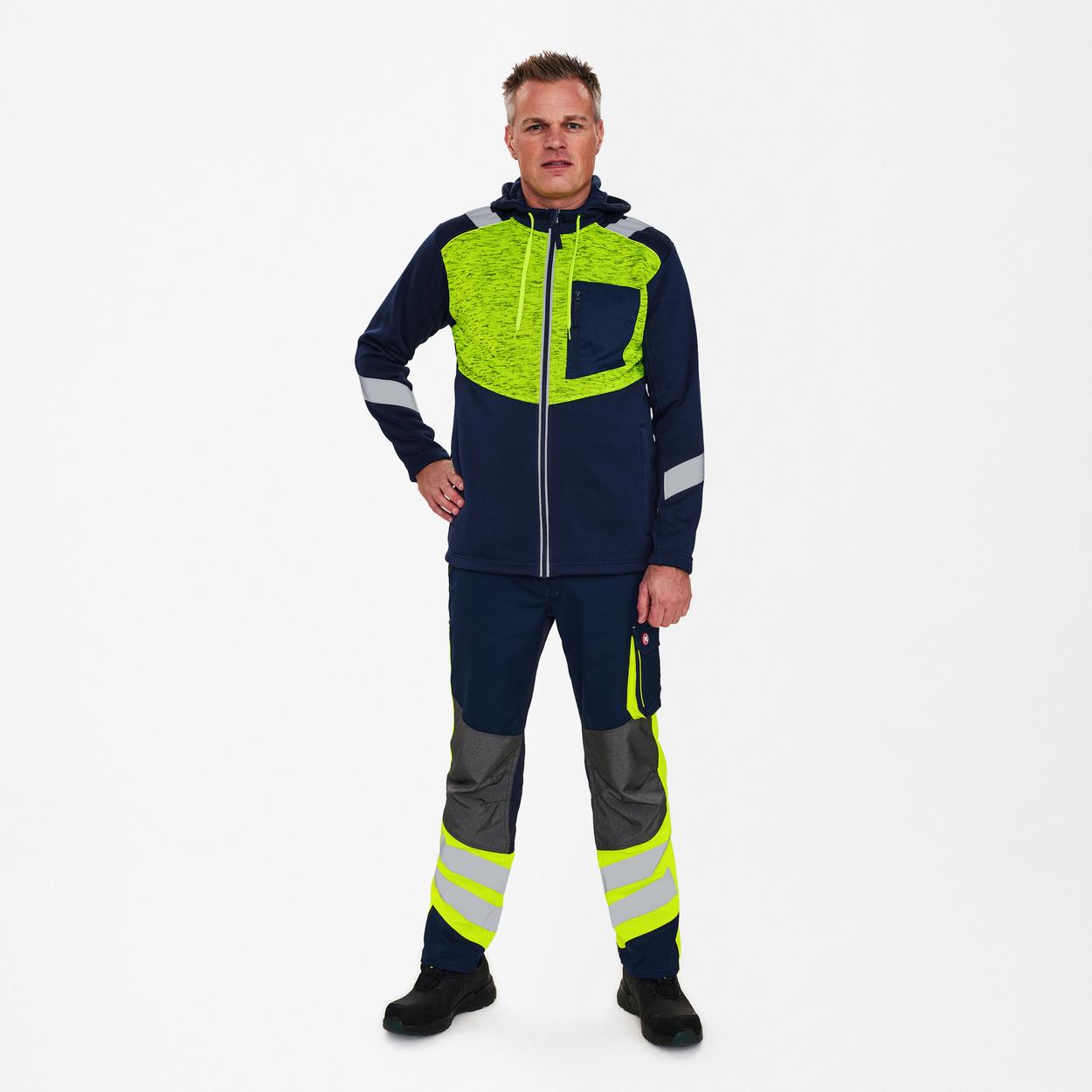 ENGEL Cargo Strickcardigan in Blue Ink/Gelb, Größe XS