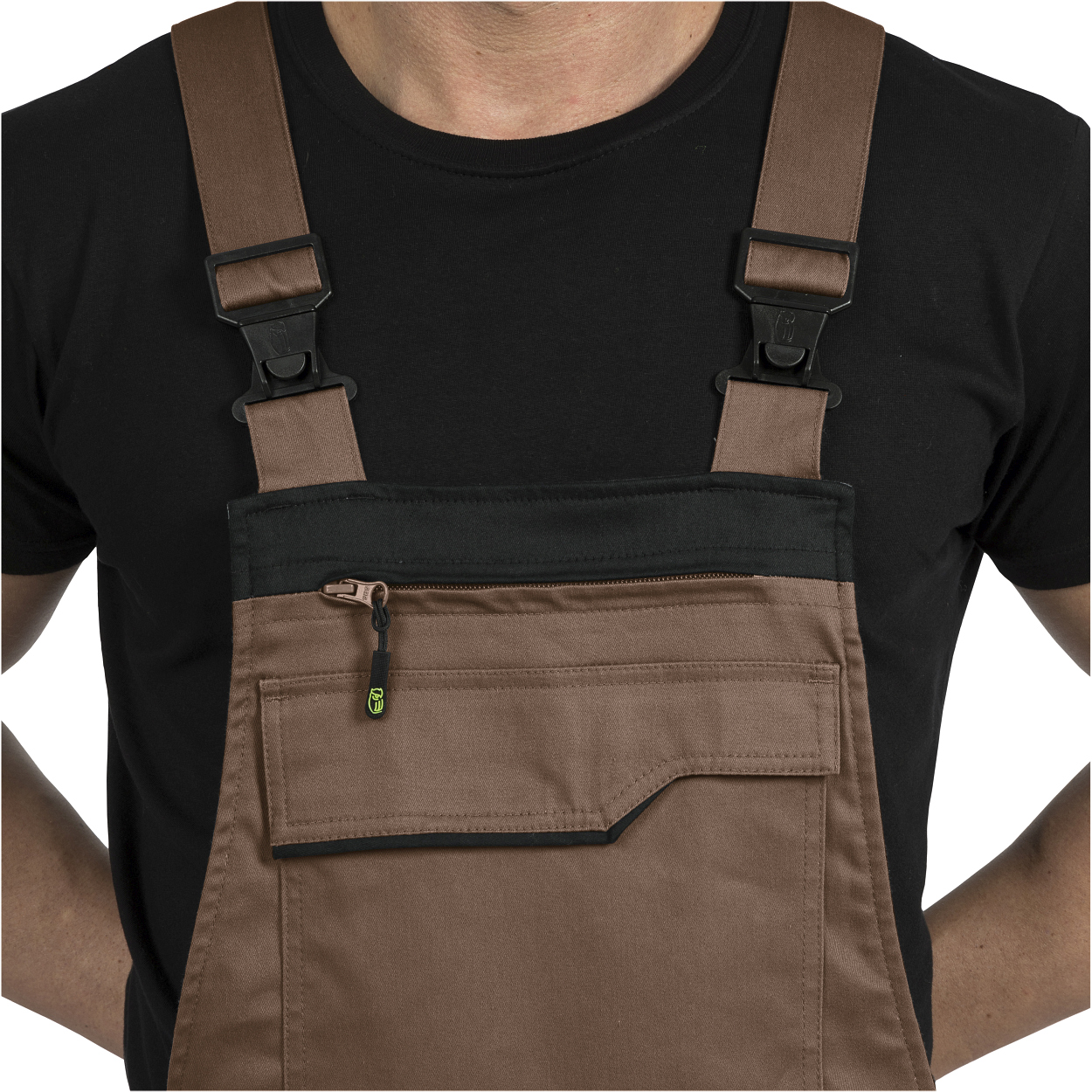 Latzhose Flex Line Haselnuss/Schwarz FLEXL, Gr. 98 von Leibwächter