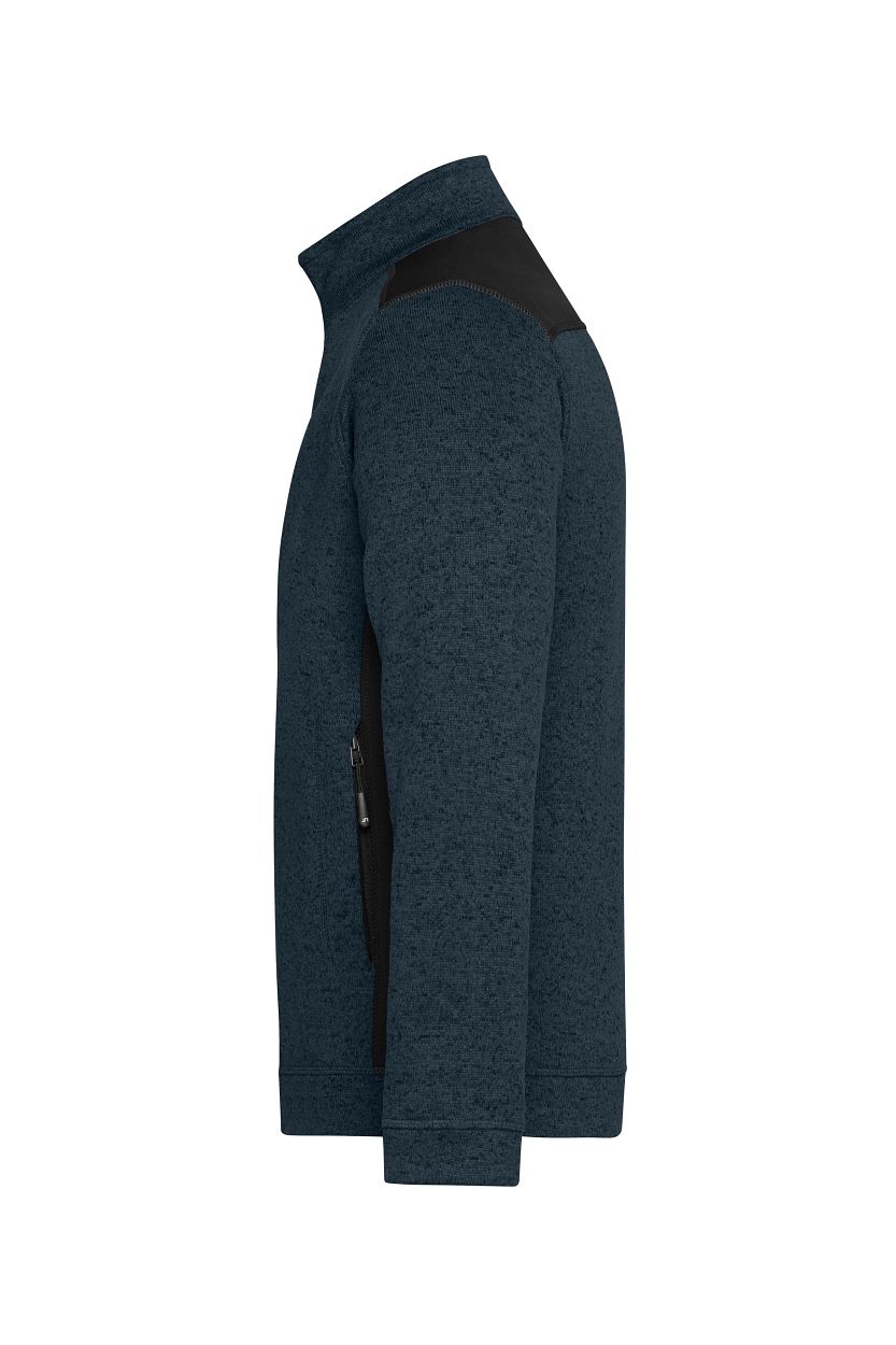 Men's Knitted Workwear Fleece Jacket - STRONG - "JN862" in Navy/Navy, Größe 6XL - Daiber