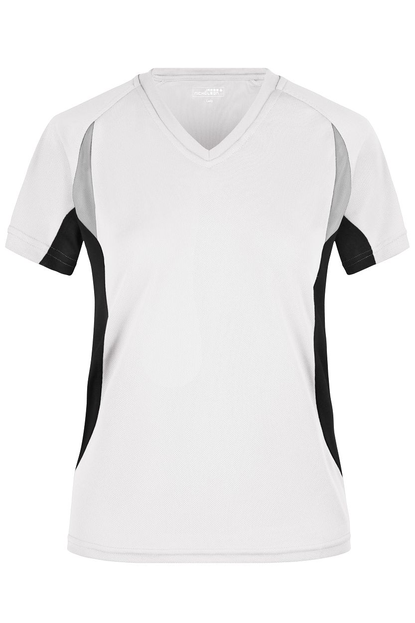 Ladies' Running-T "JN390" in White/Black, Größe 2XL - Daiber