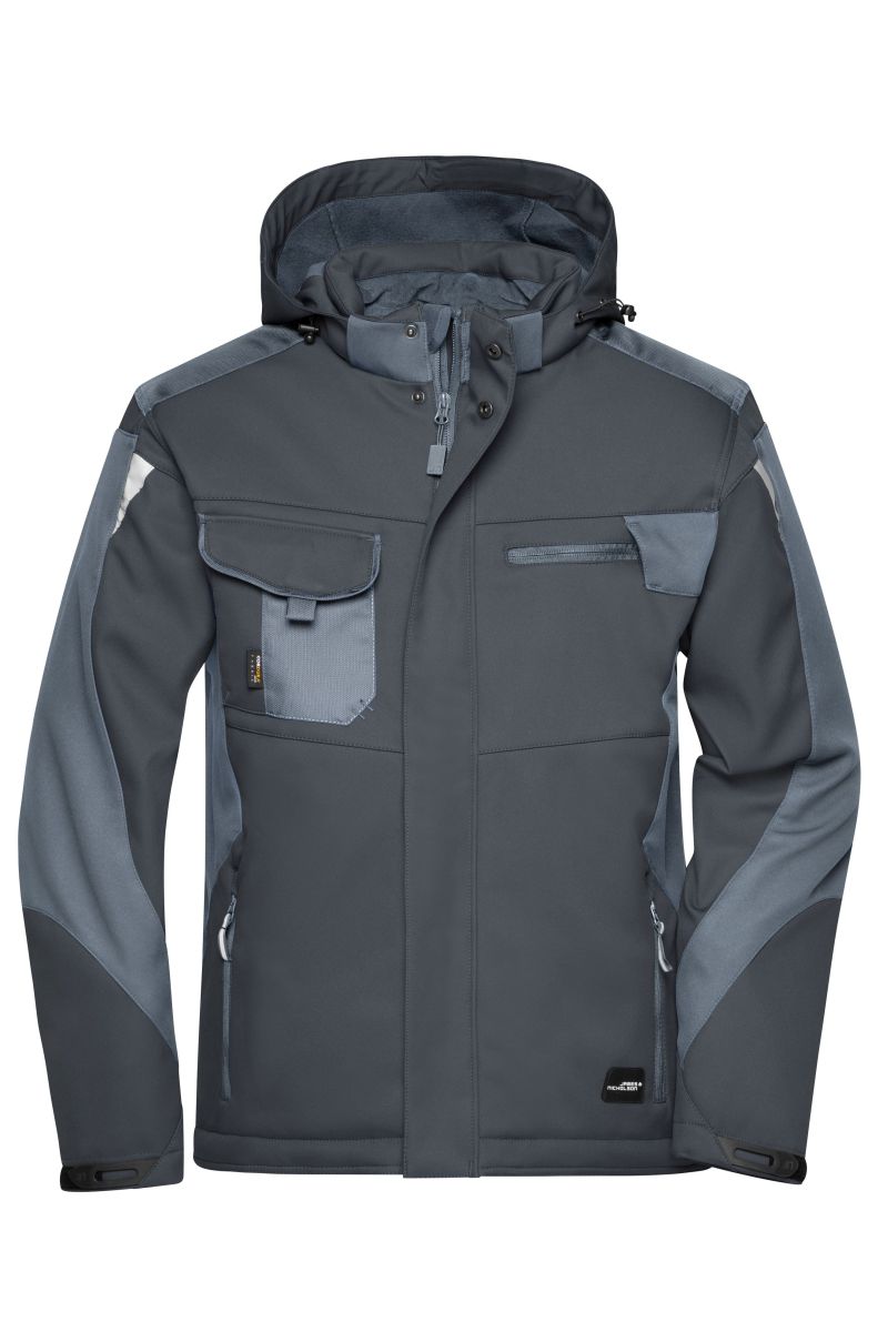 JN824 Craftsmen Softshell Jacke - STRONG - in Black / Carbon, Größe S von James & Nicholson