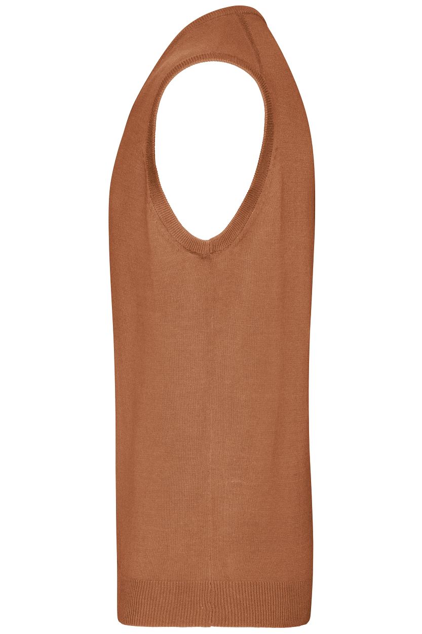 Men's V-Neck Pullunder "JN657" in Camel, Größe 3XL - Daiber