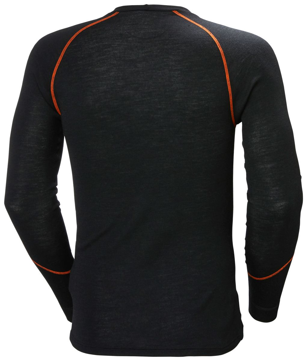 Feuerfestes Langarmshirt mit Rundhalsausschnitt Fakse in Black, Gr. 4XL von Helly Hansen Workwear