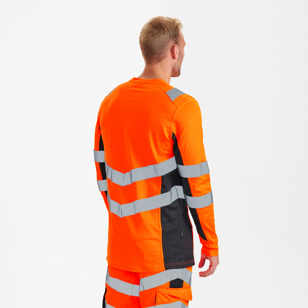 ENGEL Safety Langarm-Shirt in Orange/Anthrazit Grau, Größe XS