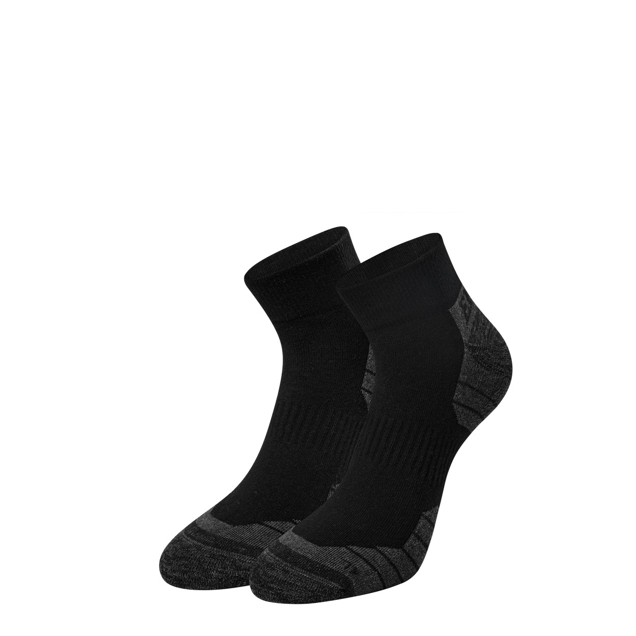 ENGEL Kurze Arbeitssocken für den Alltag 3er-Pack in Black/Dark Grey Melange, Größe 47/48