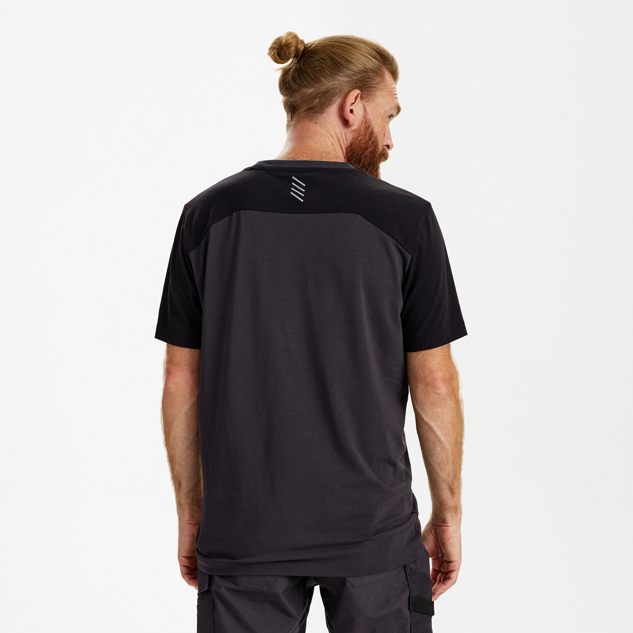 ENGEL Entire T-Shirt in Anthrazitgrau/Schwarz, Größe XS