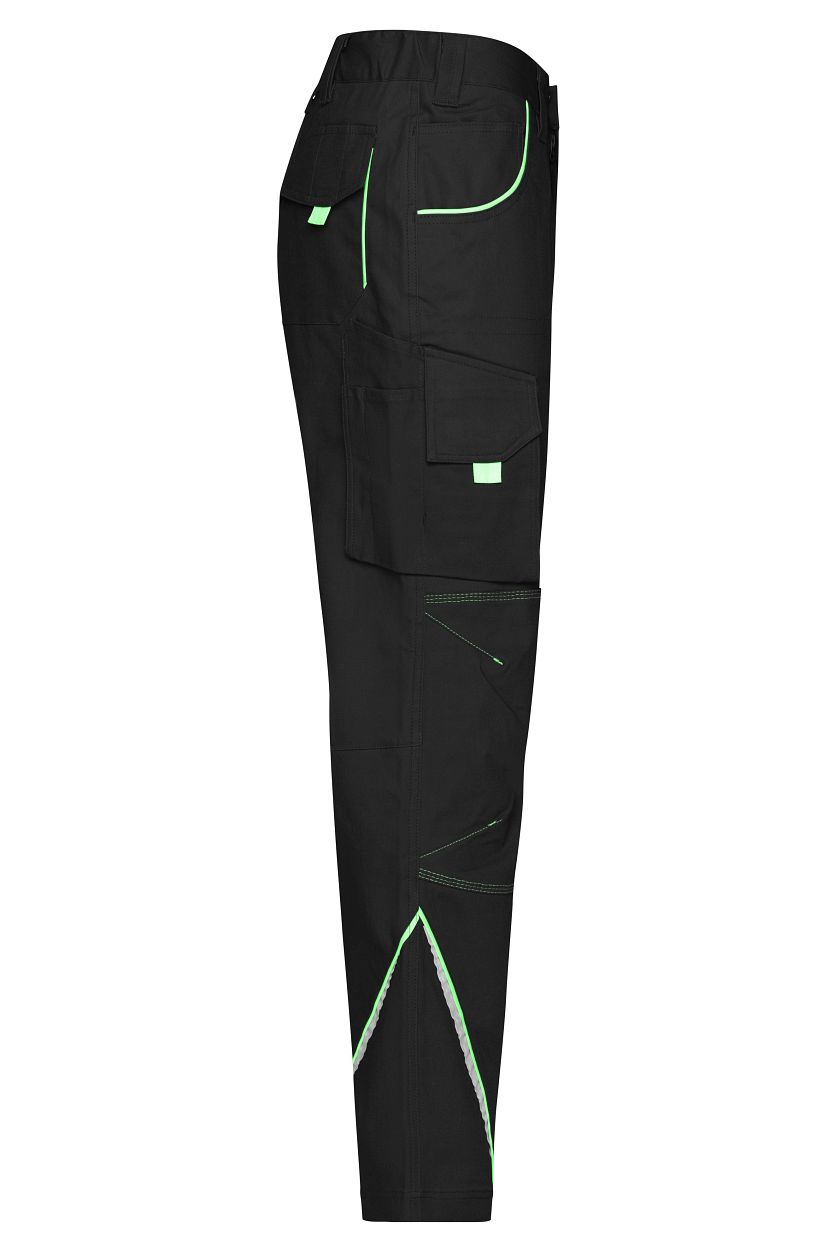 Workwear Pants - COLOR - "JN847" in Black/Lime-Green, Größe 62 - Daiber