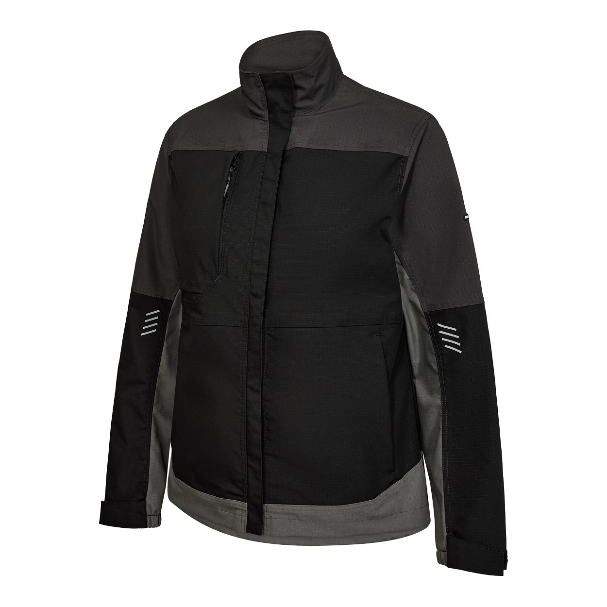 Entire Damen Arbeitsjacke mit Stretch in Schwarz/Anthrazit Grau, Größe XS