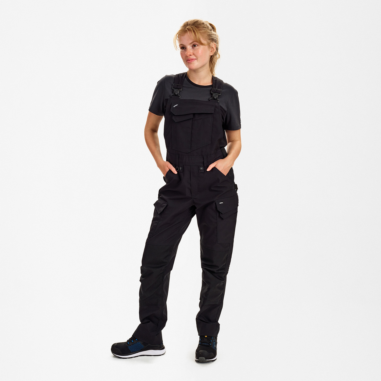 ENGEL Entire Damen Latzhose mit Stretch in Schwarz, Größe 48