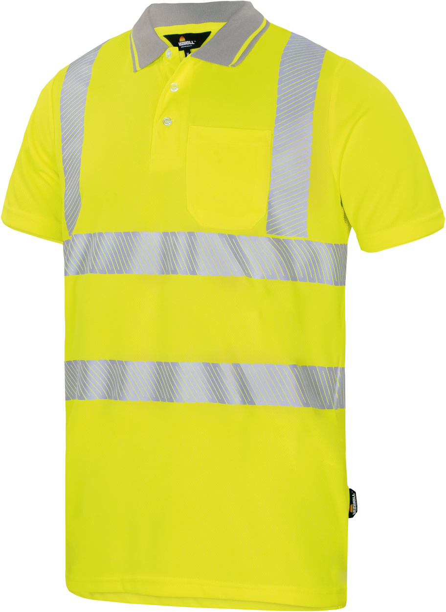 Warnschutz-Poloshirt leuchtgelb in Gr. XXL von Vizwell