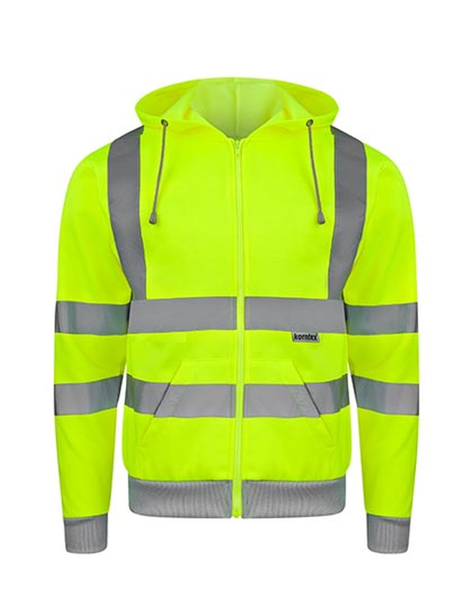 Korntex® Hi-Vis Zipper Hoody "Galway" in Signal Yellow, Größe 2XL