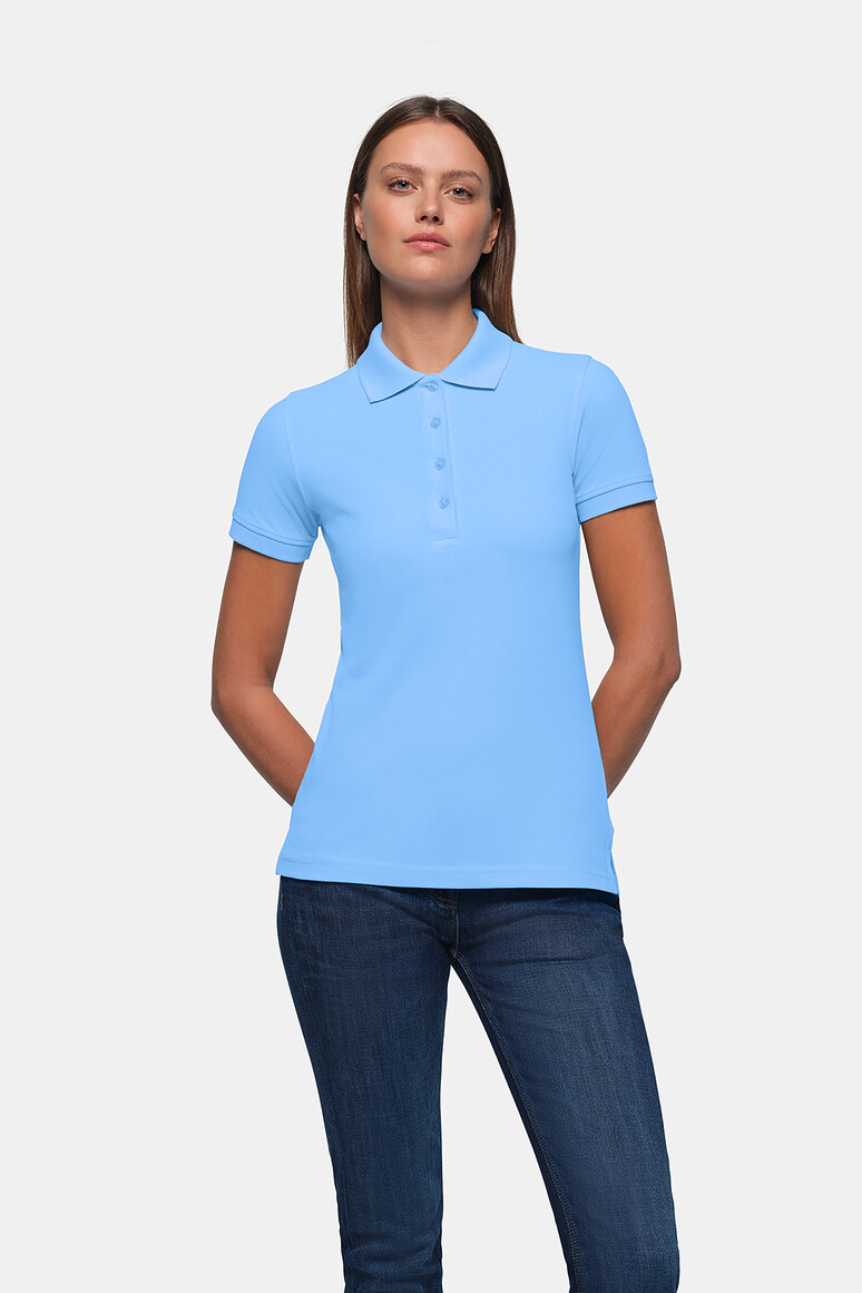 HAKRO 110 Damen Poloshirt Classic in Malibublau, Größe 3XL
