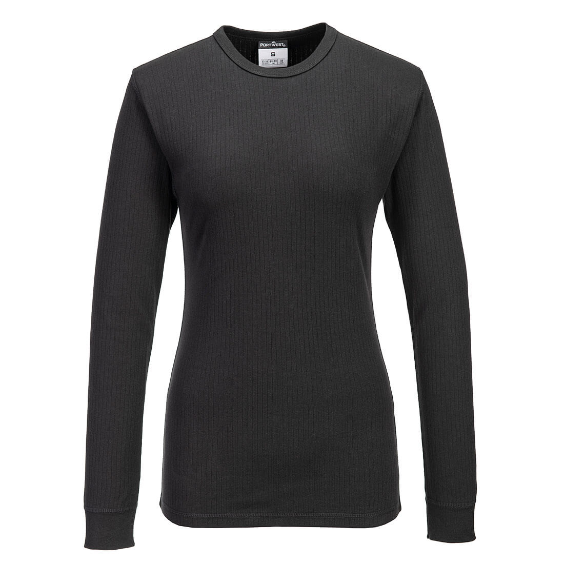 Damen Thermal T-Shirt Langarm B126 in Schwarz, Größe XS von Portwest