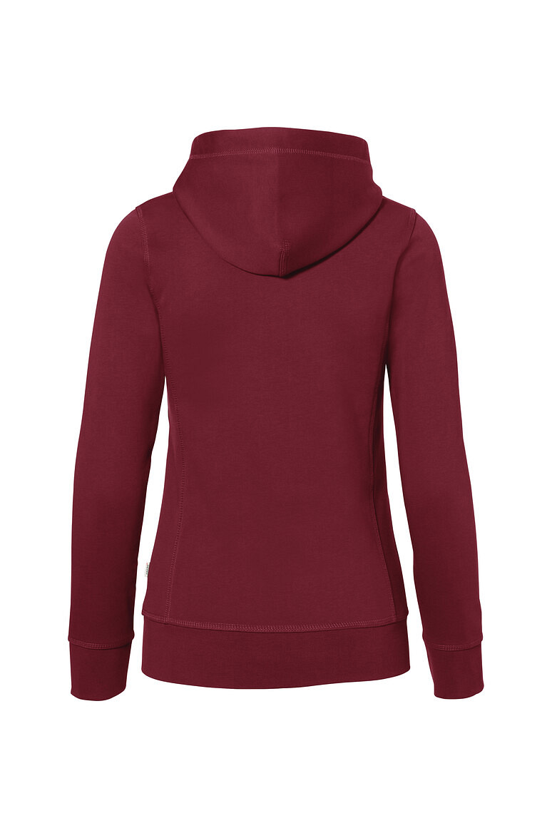 HAKRO 255 Damen Kapuzenjacke Bonded ECO in weinrot/silber, Größe 3XL