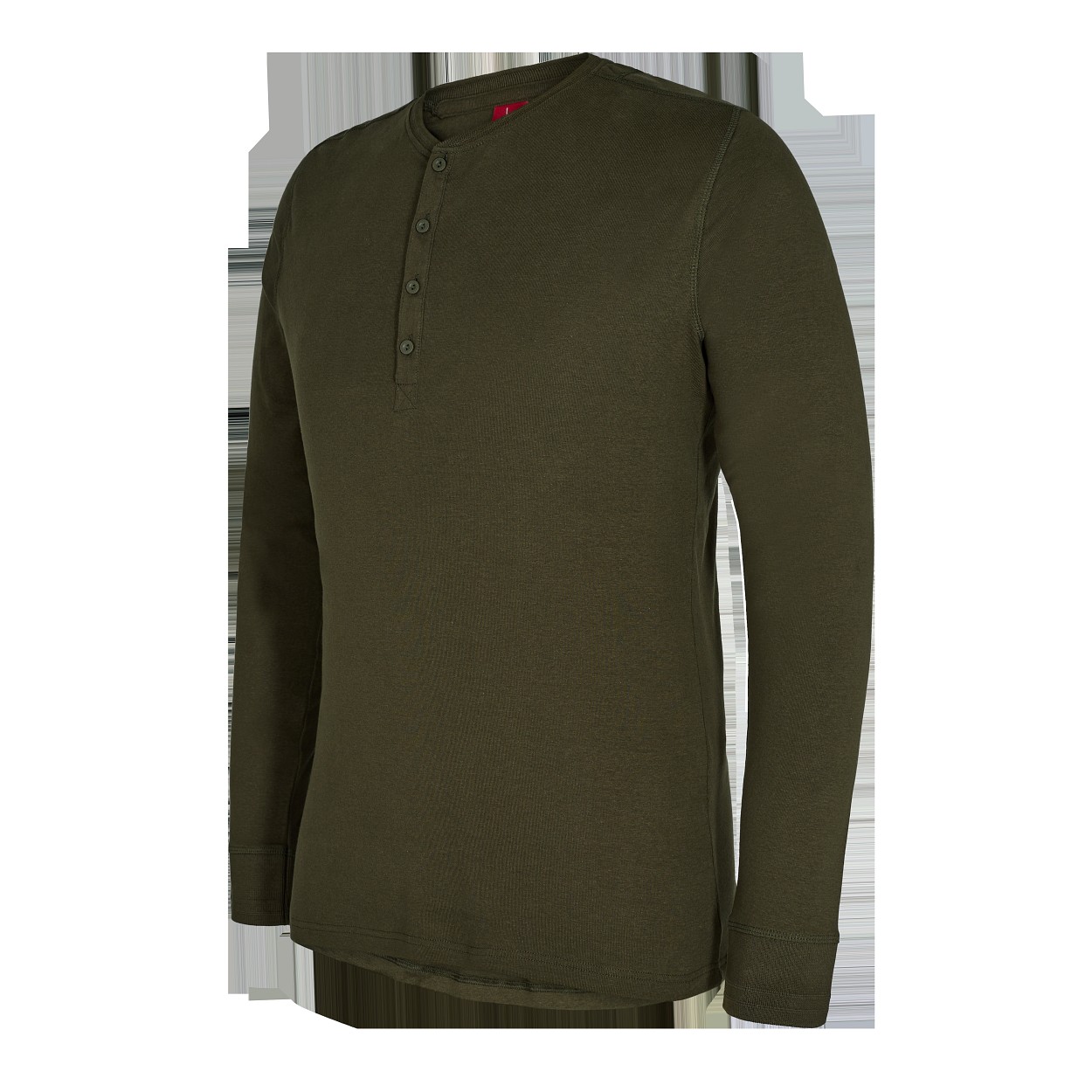 ENGEL Extend Grandad langarm-Shirt in Forest Green, Größe XS