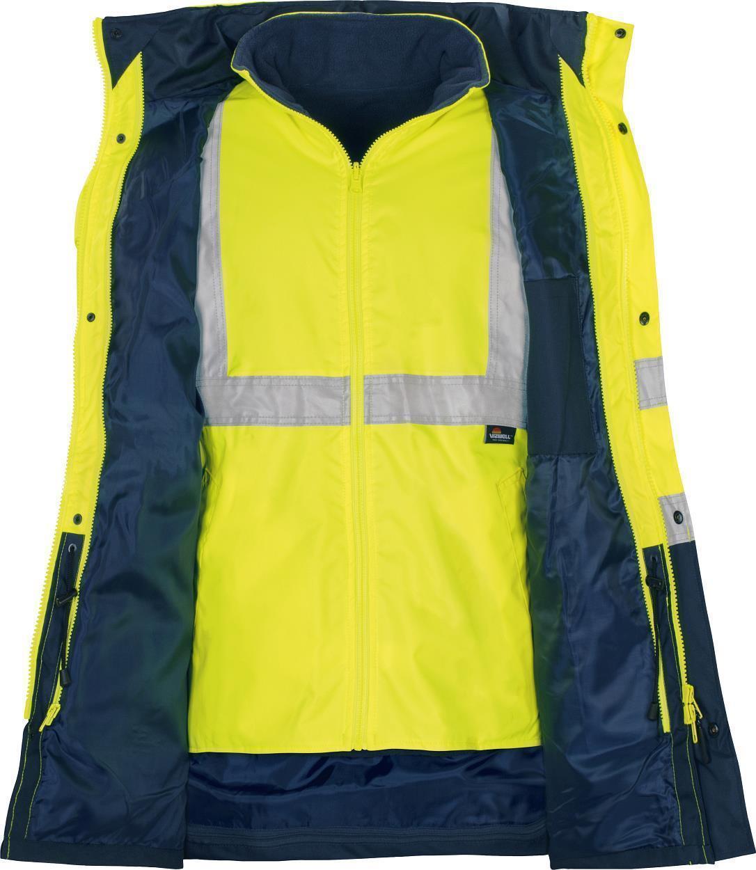Warnschutz-Kontrast-Parka leuchtgelb-marine in Gr. XXL von Vizwell