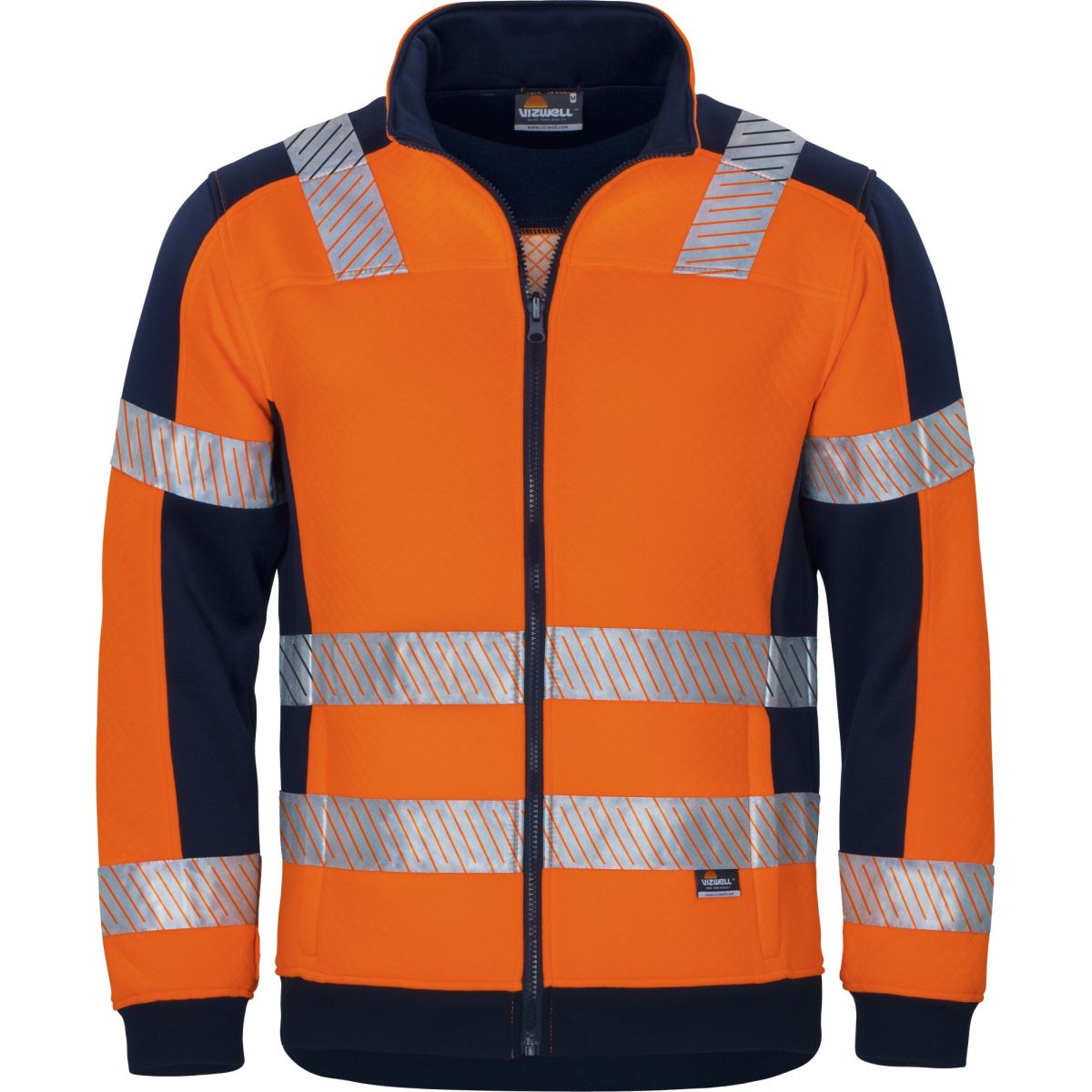 Warnschutz-Stepp-Innenjacke leuchtorange-marine von Vizwell