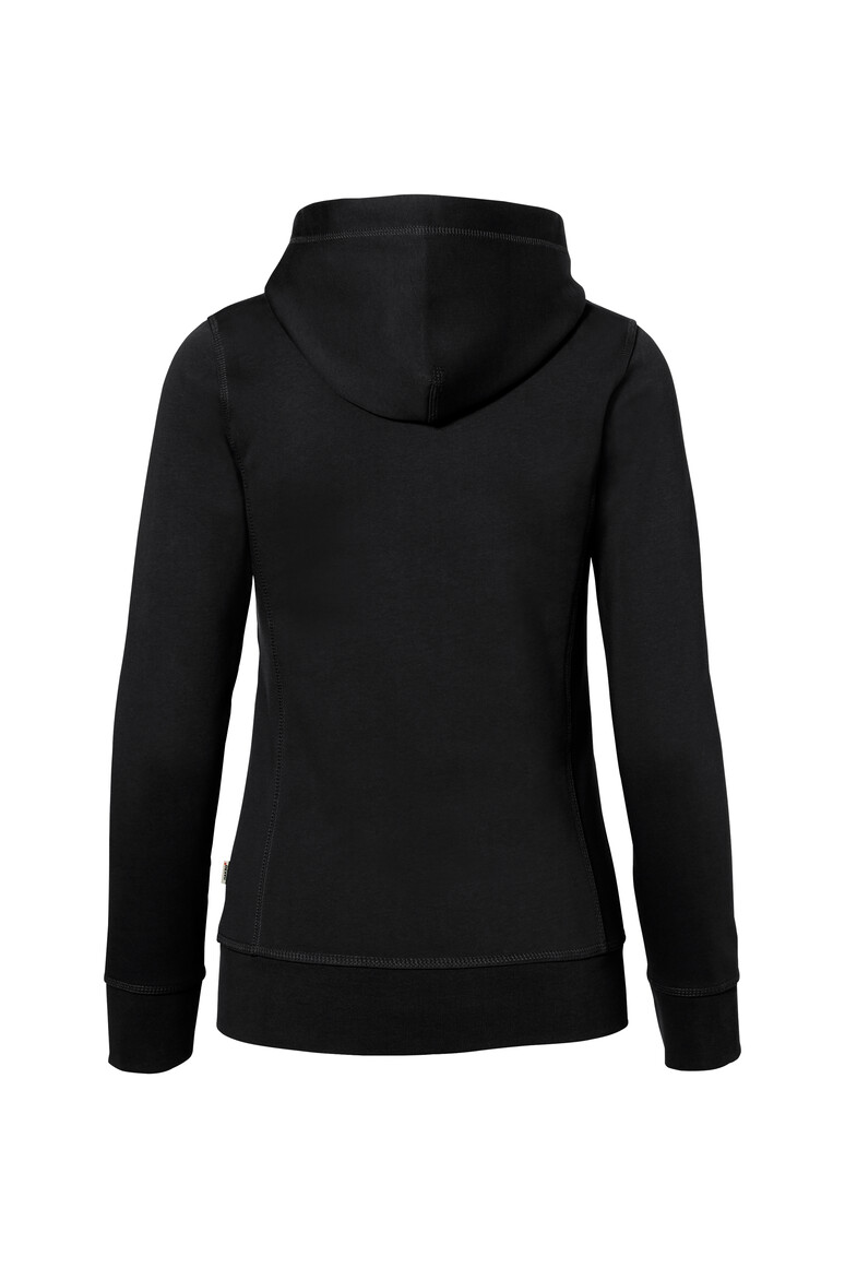 HAKRO 255 Damen Kapuzenjacke Bonded ECO in schwarz/silber, Größe 3XL