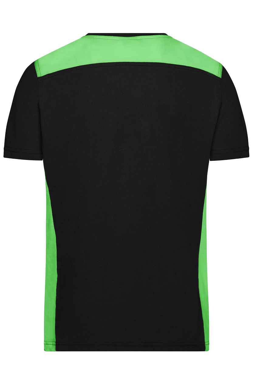 Men's Workwear T-Shirt - COLOR - "JN860" in Black/Lime-Green, Größe 6XL - Daiber