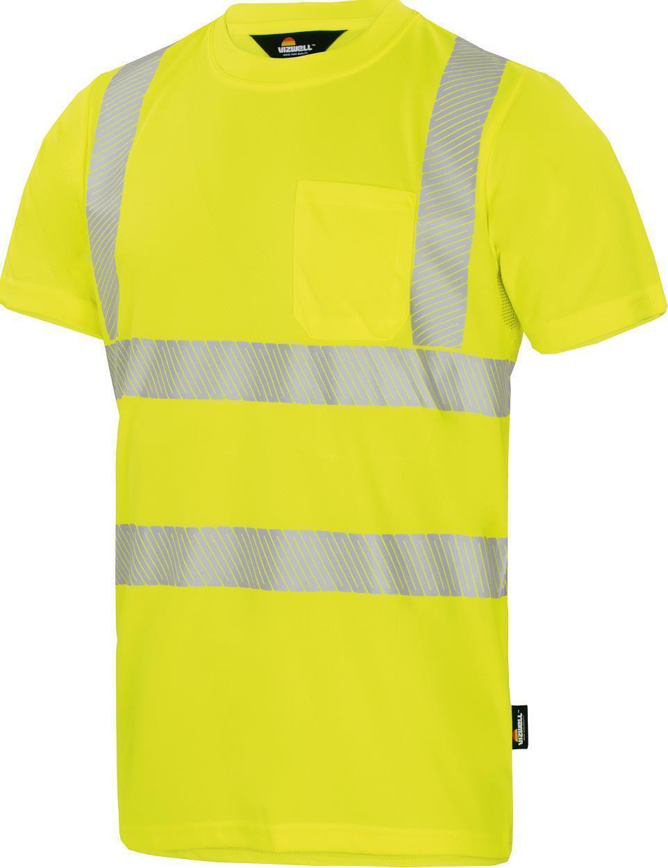 Warnschutz-T-Shirt leuchtgelb in Gr. XXL von Vizwell