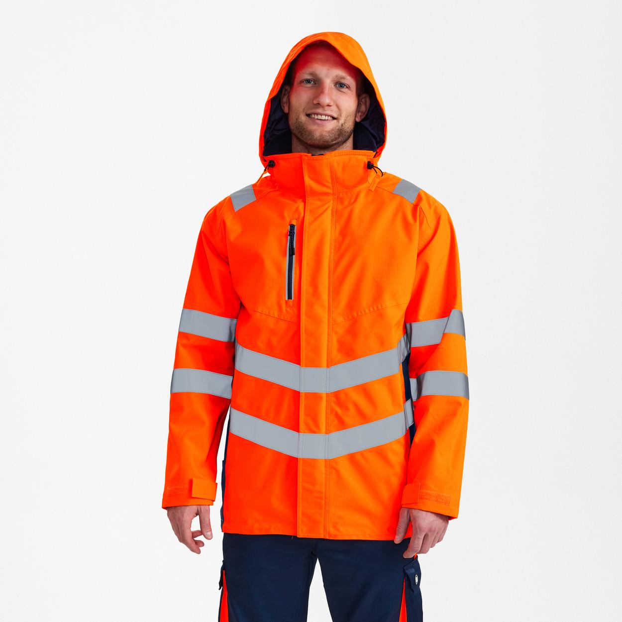 ENGEL Safety Shellparka in Orange/Blue ink, Größe XS