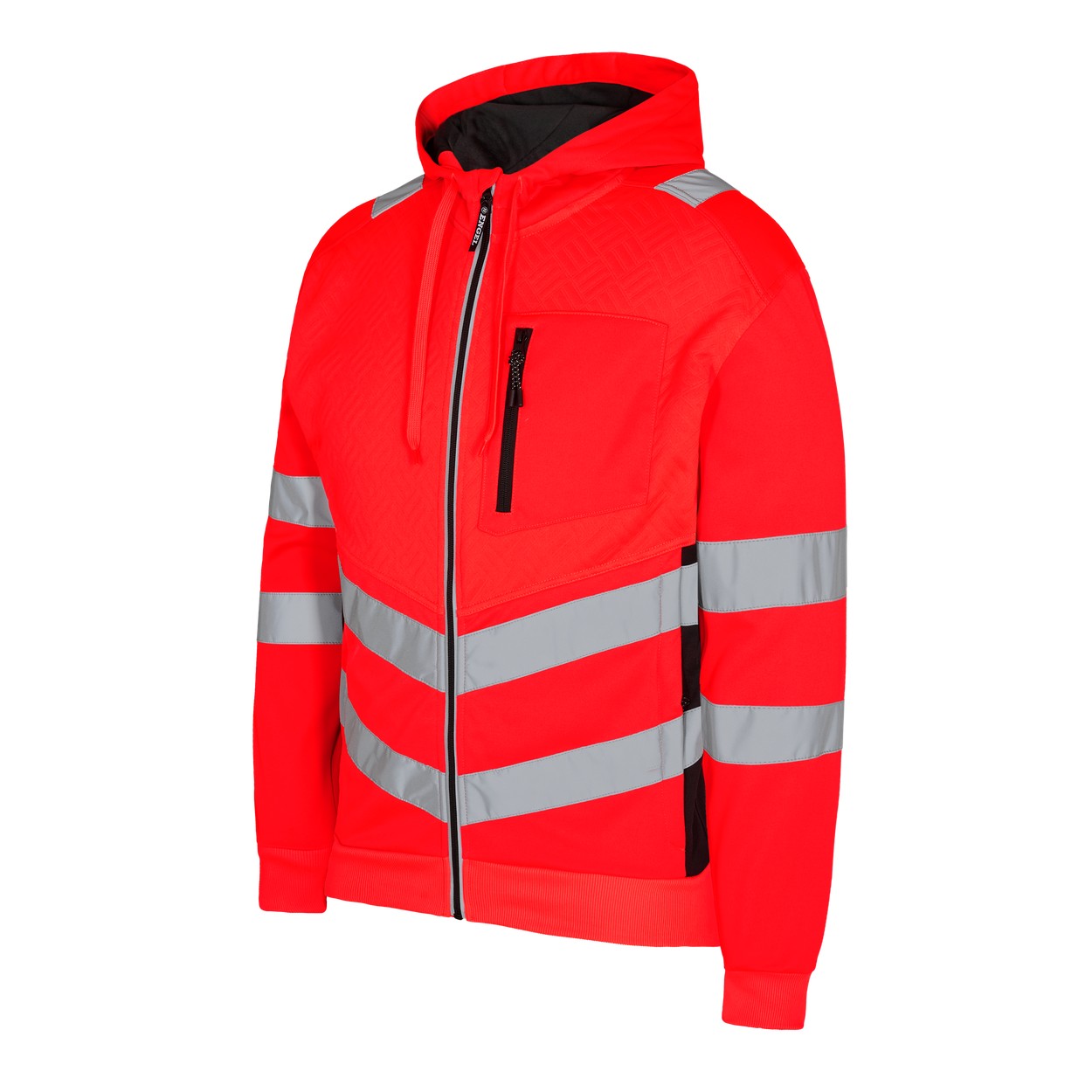 ENGEL Safety Sweatcardigan in Rot/Schwarz, Größe XS