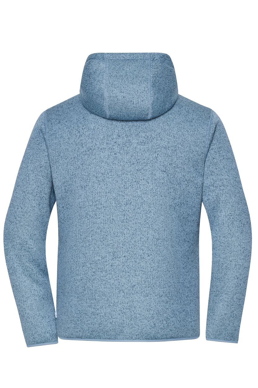 Workwear Knitted Fleece Jacket "JN1874" in Steel-Blue-Melange/Nature, Größe 4XL - Daiber