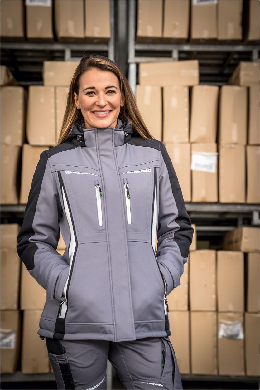 Damen Winter-Softshelljacke Marine/Schwarz FLXDI, Gr. 52 von Leibwächter