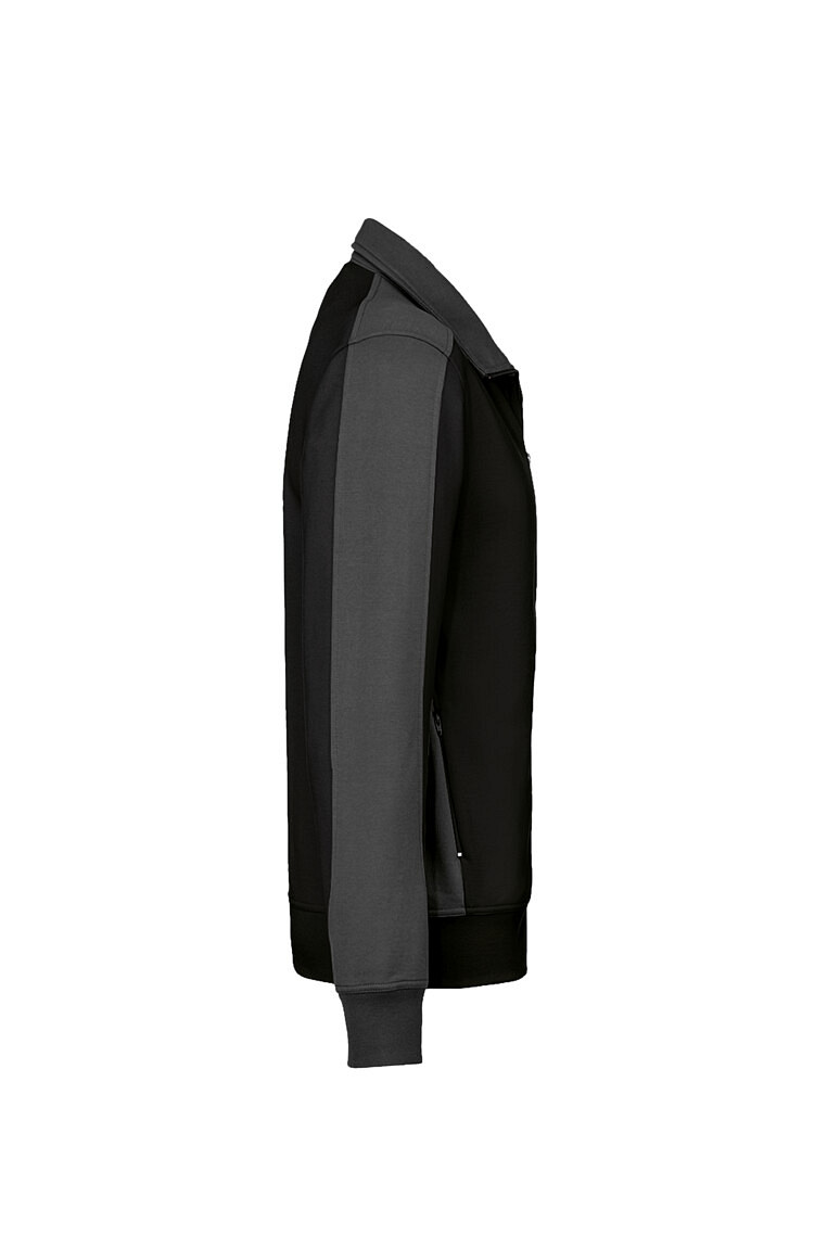 HAKRO 477 Sweatjacke Contrast MIKRALINAR® in schwarz/anthrazit, Größe 2XS