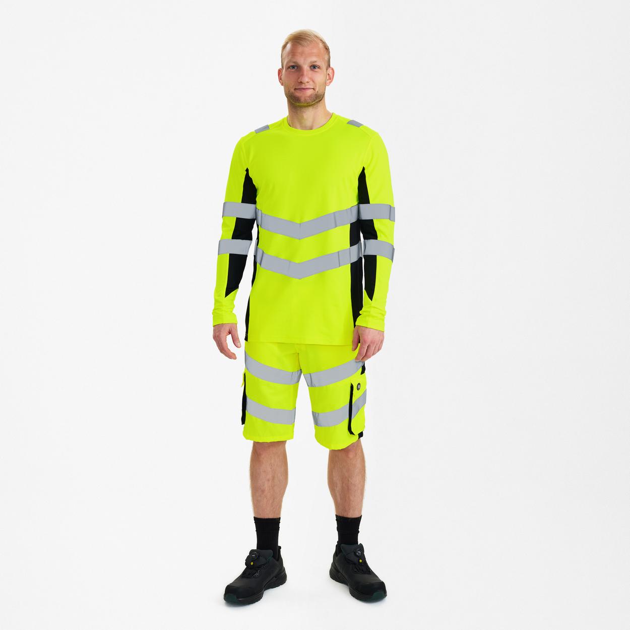 ENGEL Safety Langarm-Shirt in Gelb/Schwarz, Größe XS