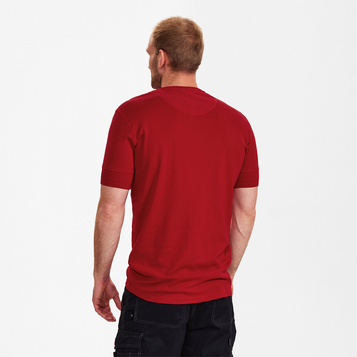 ENGEL Extend Grandad T-Shirt in Tomato Red, Größe XS