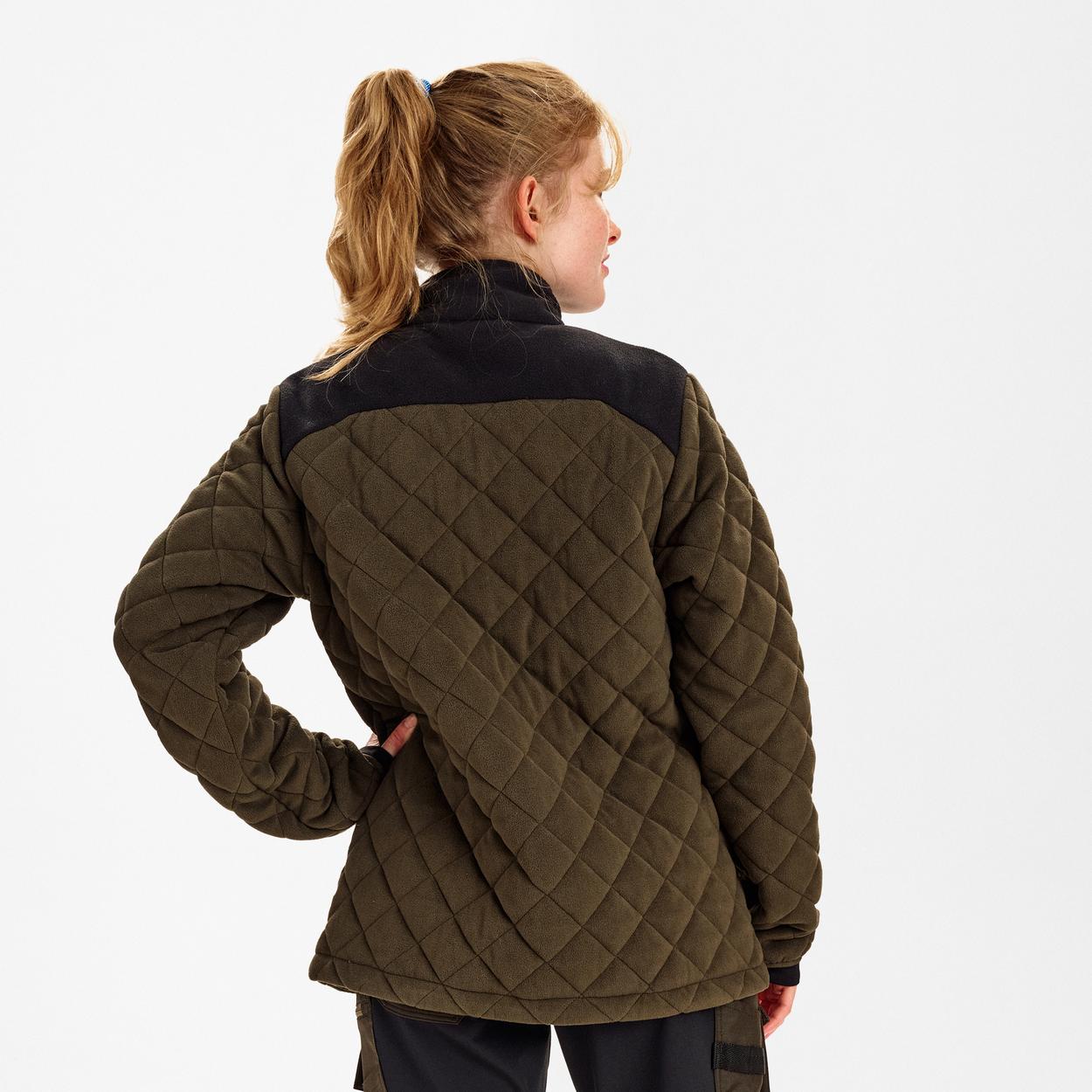 ENGEL Entire Damen Gestepptes-Fleecejacke in Forest Green/Schwarz, Größe XS