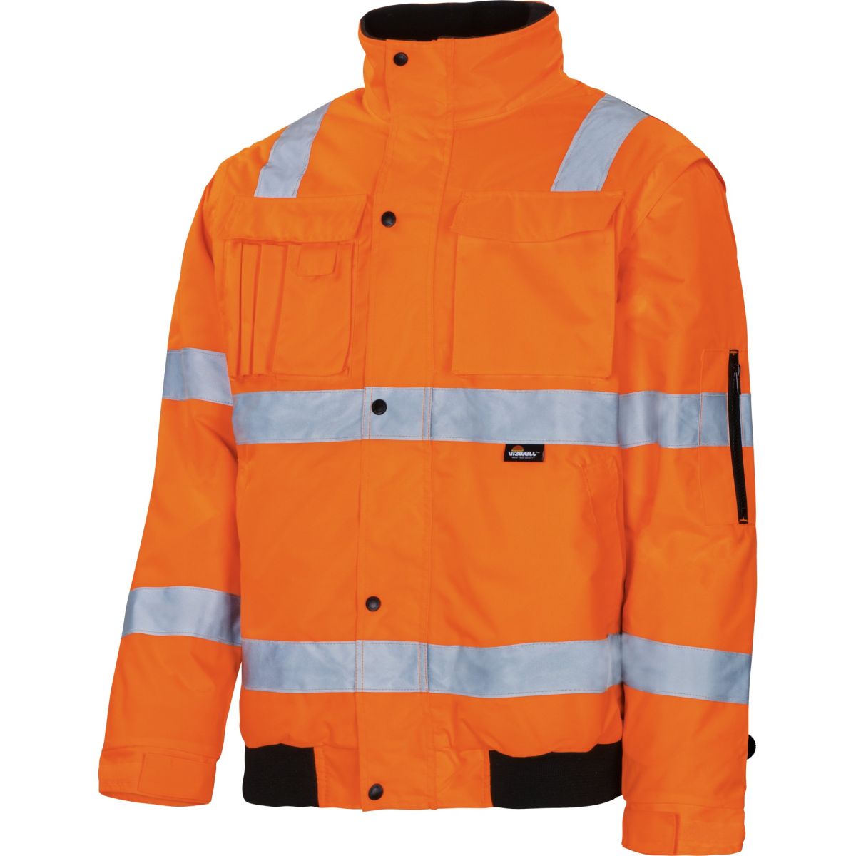 Pilotenjacke mit Schulterreflex leuchtorange von Vizwell