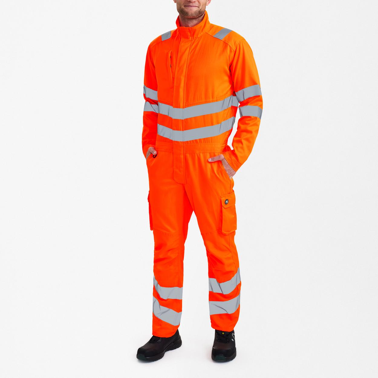 ENGEL Safety Light Overall in Hi-vis Orange, Größe XS