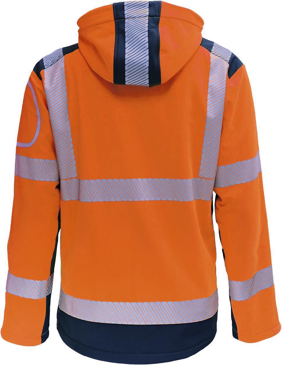 Kontrast-Softshelljacke leuchtorange-marine in Gr. XXL von Vizwell
