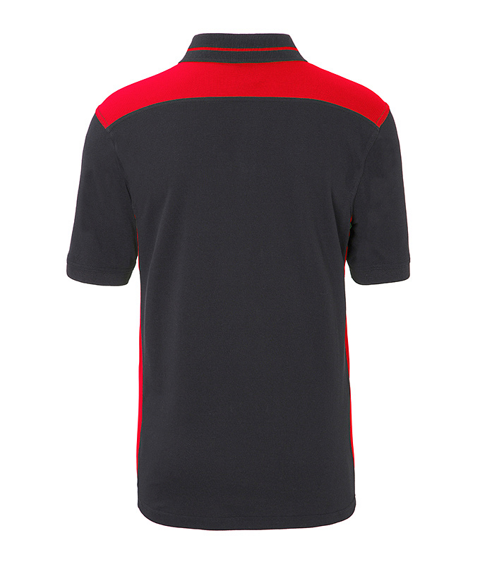 Men's Workwear Polo - COLOR - "JN858" in Carbon/Red, Größe 6XL - Daiber