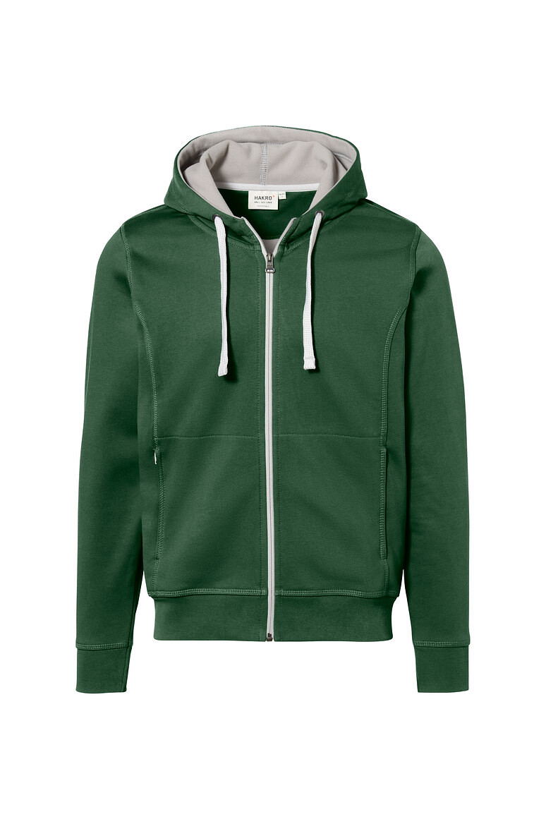 HAKRO 455 Kapuzenjacke Bonded ECO in tanne/silber, Größe 3XL
