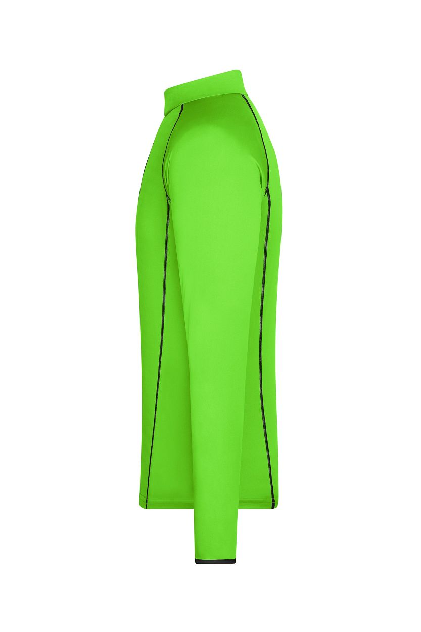 Men's Sports Shirt Long-Sleeved "JN498" in Bright-Green/Black, Größe 2XL - Daiber